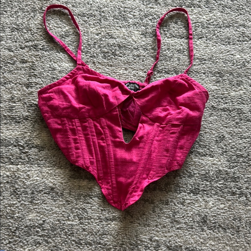 Pink Strappy Crop Top